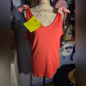 crown & ivy Coral Tank Top